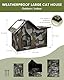 WHDPETS Katzenhaus Outdoor, Katzenhöhlen Für Draußen Winterfest Wasserdicht, Faltbare Wasserdicht Wetterfester Katzenhöhle Haustierhaus, Katzenhaus Tierheim Für Streuner Haustiere（Green）