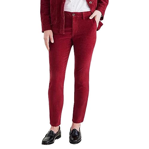 DOCKERS Women's Weekend Chino Skinny Pants, TIBETAN RED, 26W Long, 26 L