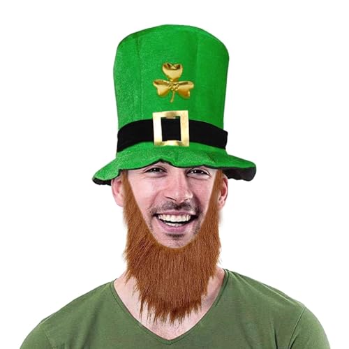 Holdes Sombrero de Leprechaun,Disfraz de Leprechaun - Gorro de duende verde - Disfraz de festival, suministros para el día de San Patricio, accesorios fotográficos para la fiesta de carnaval irlandés