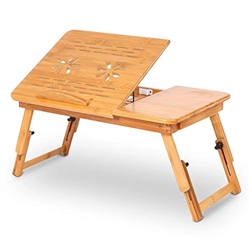 Mesa ajustable para computadora, estante de escritorio, dormitorio, cama, escritorio, portátil, bandeja de lectura, mesa de soporte (tamaño: E) ()