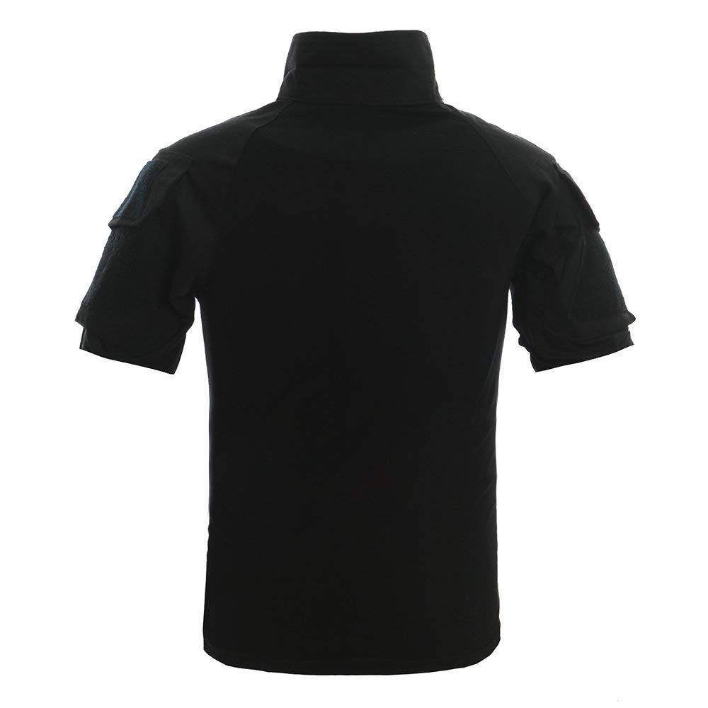 LiliChan Chemises Tactiques à Manches Courtes pour Hommes Chemise Militaire Chemise d'extérieur Chemise de Combat Tactique avec Fermeture éclair