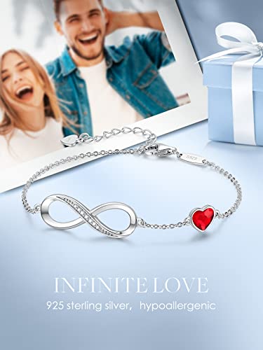 Cde Infinity Heart Symbol Charm Bracelet For Women Stainless Steel 925 Sterling Silver Adjustable Anniversary Valentine' S Day Jewelry Gift Birthday Gifts For Women Mom Wife Girls Her #TOP3