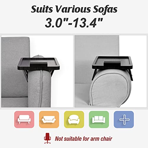 Livofloral Bamboo Couch Cup Holder, Couch Caddy, Couch Arm Table, Clip On Armrest Tray, Couch Tray For Drinks & Food, Sofa Arm Tray With Phone & Pad Holder, Couch Arm Tray With Coaster, Black #TOP1