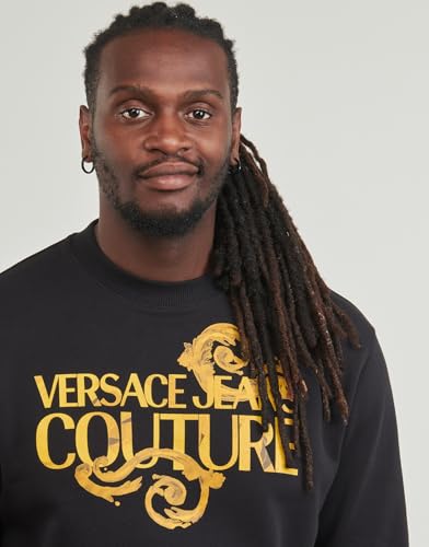 Versace Jeans Couture Black Gold Signature Screen Printed Sweatshirt-4