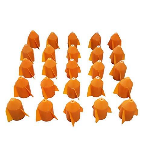 Fishing Line Rattles – 25 Rattles Per Pack - Great for Catfishing, Walleye, Muskie, Pike and More (Orange)