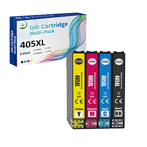 4 Stück Top Fresh 405XL Tintenpatrone Druckerpatronen Ersatz für Kompatibel Epson WF-4830DTWF,WF-4820DWF,WF-3820DWF,WF-7830DTWF,WF-7835DTWF,WF-7840DTWF, Multicolor, TPT1295EN Cover