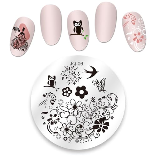 Placas de stamping para crear manicuras con flores y animales en casa 6