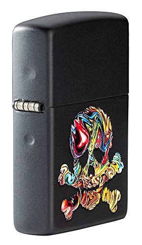 Encendedor Zippo con diseño de calavera multicolor texturizado miniatura 7