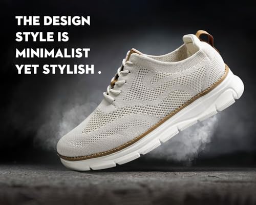 Image of Kundork Men's Casual Dress Shoes Comfort Walking Shoes Mesh Knit Lightweight Breathable Sneakers
