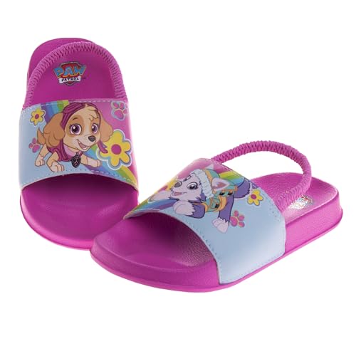 Nickelodeon Paw Patrol Sandal water shoes for Kids Girls - Skye Everest Beach Pool Open Toe Slip-on Waterproof Slides with Backstrap - Pink (size 11-12 Little Kid)