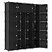 Produktbild Juskys DIY Regalsystem aus 20 Boxen inkl. 2 Kleiderstangen | 12 Fächer mit Tür | 10 kg pro Box | Kunststoff | schwarz | Schrank Garderobe Garderobenschrank