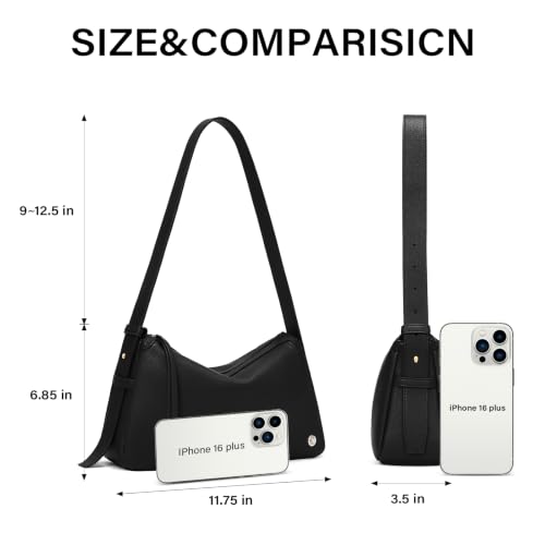 Image of CLUCI Shoulder Bag for Women, Black Purses and Handbag, Soft Hobo Bag