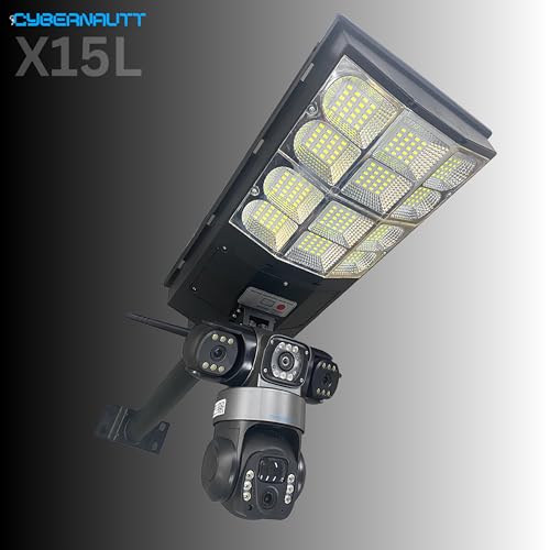 Image of XUGA - Cybernautt X15L 12MP 3 Lens PTZ Solar 4G Sim Outdoor CCTV Camera with 3 View | 360 | Night Vision | Motion Detection| Siren Alarm | 2 Way Audio | Streetlight Camera | Use Air-tel 4G Sim