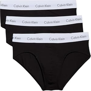 Calvin Klein Herren 3er Pack Unterhosen Hip Briefs Unterwäsche, Schwarz (Black), L