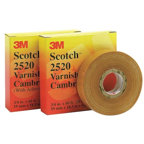 Scotch Varnished Cambric Tape 2520, 1 in x 36 yds, Yellow