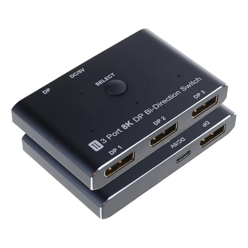 Adaptador conmutador 8K para streaming en casa y cine doméstico con 3 entradas de vídeo