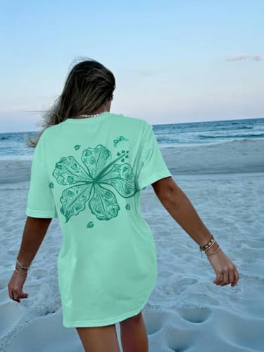 Oversized Graphic Tshirts for Women Teens Y2K Flower Short Sleeve Baggy Shirts Summer Aesthetic Beachy Coastal Tops4