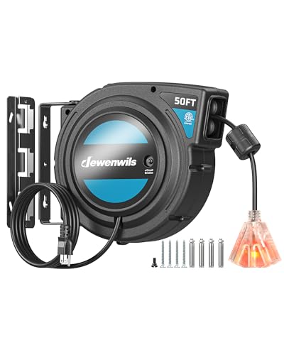 DEWENWILS Extension Cord Reel with Twist-lock Stopper,...