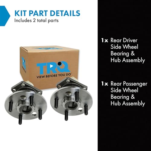 Image of TRQ 2 Piece Rear Wheel Bearing & Hub Assembly Set Compatible with 1991-1992 Saturn SC 1993-2002 SC1 SC2 1991-2002 SL SL1 SL2 1993-1999 SW1 1993-2001 SW2