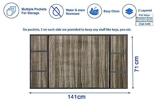 Image of Stylista Refridgerator top Cover Suitable for Samsung RS76CG8003S9HL, 653 Liter Fridge, Dimension (WXD) 71x141 CM, Wooden Pattern Coffee