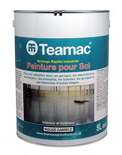 Clarik Teamac piso Industrial pintura interior/exterior azulejo rojo 1 x 5Ltr surprizeshop