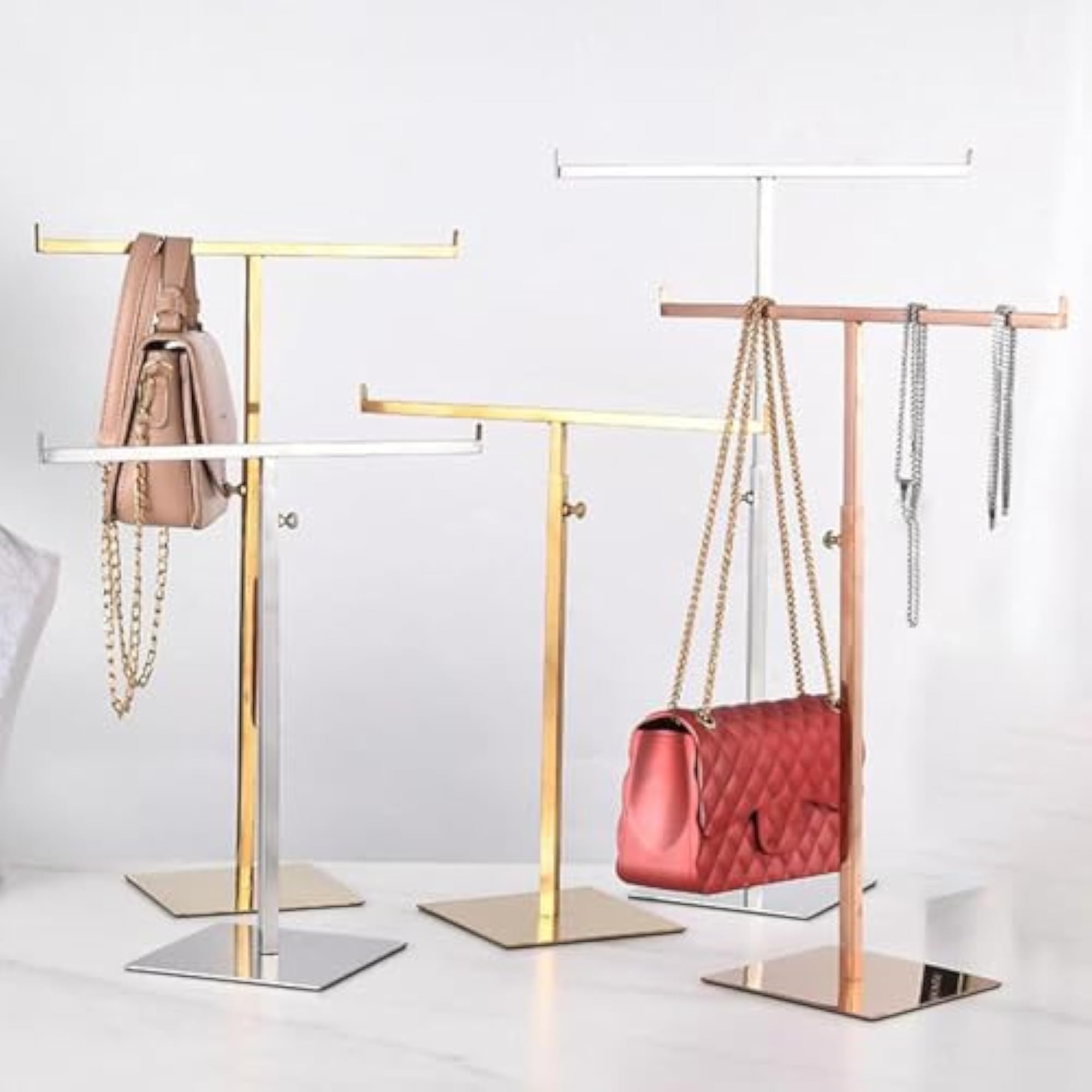 Bag Display Stand T Shaped Hanging Jewelry Tower