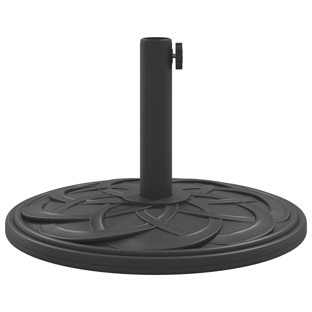 Supporto per ombrellone nero con motivo curvo, peso 12 kg, per palo Ø 38/48 mm, stabile base per ombrellone in PE e cemento, adattatore incluso per balcone, terrazza, giardino, patio e