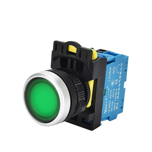 Bouton-poussoir lumineux LA36M vert avec LED 110V pour automatisme industriel