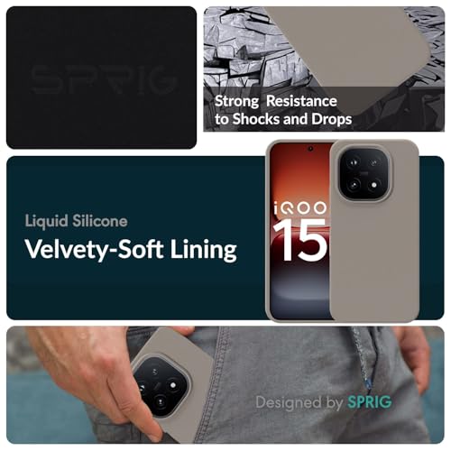 Image of SPRIG Compatible with IQOO 15 5G SilkTone Back Cover Drop Tested Shock Proof Mobile Case for Men, Women, Boys and Girls with Camera Protection (Light Brown)