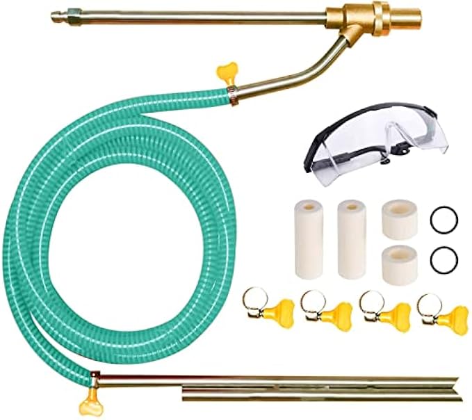 Selkie Pressure Washer Sandblasting Kits - Wet Abrasive Sandblaster Attachment, with Replacement Nozzle Tips,Protect Glasses, 1/4 Inch Quick Disconnect, 5000 PSI