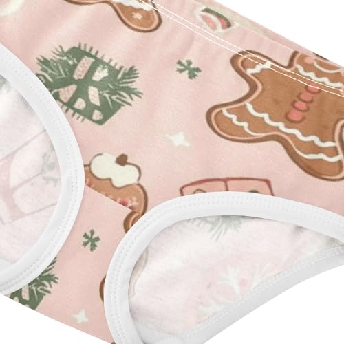 Breathable Girls' Panties Organic Underpants for Kid Gingerbread Man Christmas Seamless in Sizes 2T,3T, 4T, 5T, 6Y and 8Y4