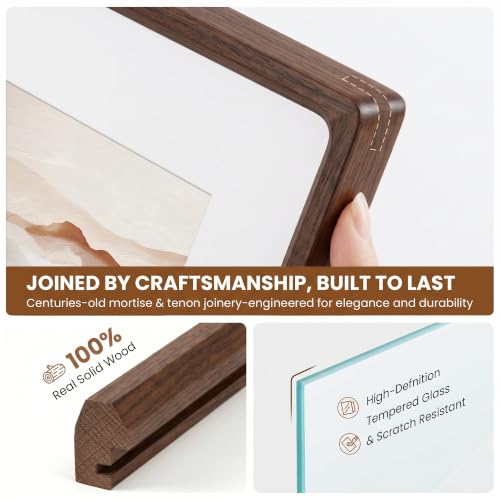 Cadre de 10 x 15 cm en bois de noyer avec coins arrondis pour offrir un souvenir - 4