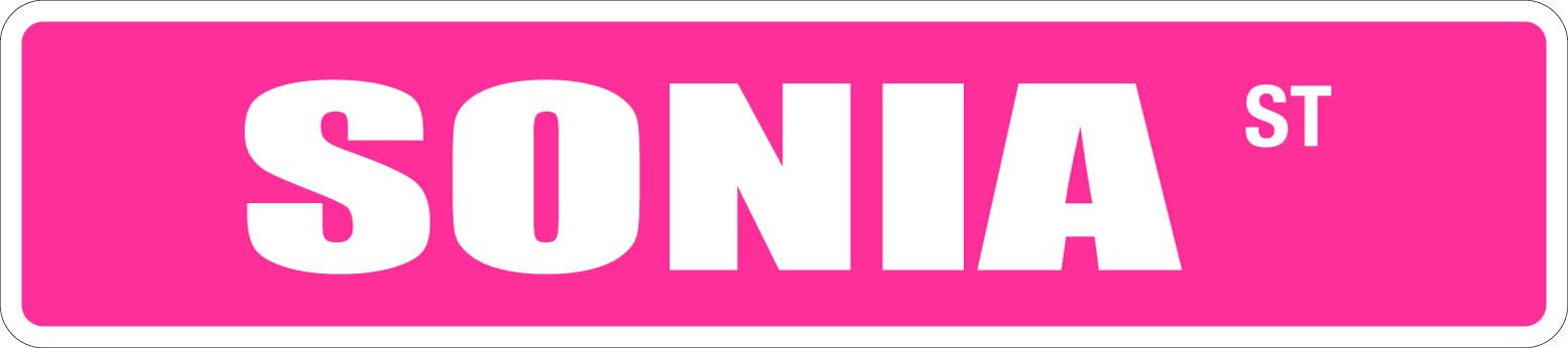 metal sign Sonia 4" x 16" Metal Novelty Street Sign