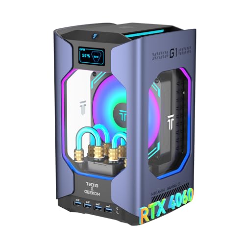 GEEKOM MEGAMINI G1 Gaming PC mit Intel i9-13900HK Processor + Nvidia Geforce RTX 4060 8GB Wasserkühlung High End Desktop Computer | Windows 11 Pro | 32 GB DDR5 RAM + 2TB SSD für Alle Einsatzszenarien