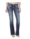 Miss Me Destructed Flap Pocket Bootcut Jean