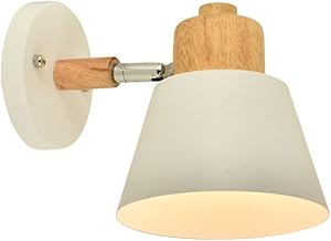 Wall Sconce Minimalist Black Wall Lighting Rotatable Metal Wall Light Fixtures Wood Light Vintage Nordic Wall Lamp for Kitchen Hallway Laundry Room Bathroom Vanity
