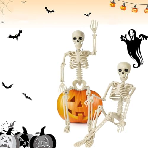 41OfVDsqYUL._AC_ Halloween Skeleton Life Size, Human Bones with Movable Full Body Skeleton, Body Accessories for the Best Outdoor Indoor Halloween Decoration, Garden, Front Door (40 cm)