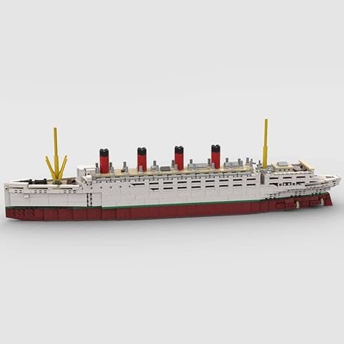 Miniatura 5 de Technic RMS Mauretania - Juego de construcción grande a escala 1400, compatible con Lego 10294 (1871 piezas)