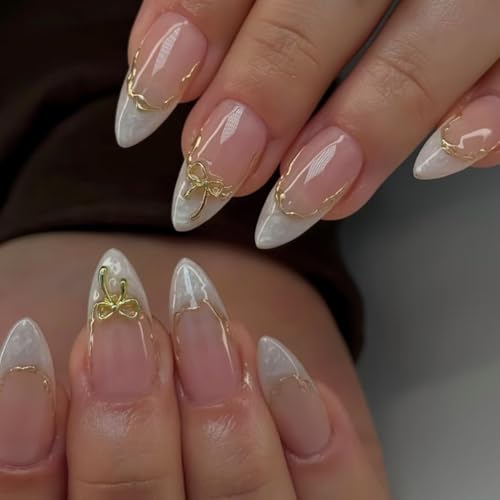 24pcs French Tip Press on Nails - Elegant Nail Decoration