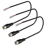 SIOCEN 3 Pack Replacement RCA Female Plug Jack Connector Adapter to Bare Wire Open End Audio Video RCA Cable for Repair 1FT