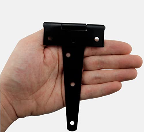 Jianling 2Pcs T-Strap Shed Hinge 5" With 12Pcs Screws Gate Strap Heavy Duty Hinge For Door Barn #TOP3
