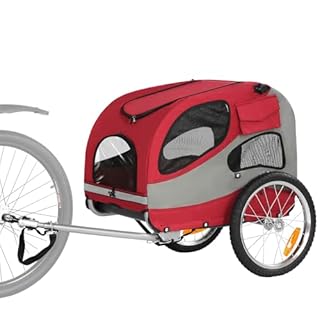 Fiximaster Rimorchio per cani per bicicletta, rimorchio per cani fino a 30 kg, pieghevole per cani con riflettori di sicurezza, custodia, interno imbottito e guinzagli di sicurezza