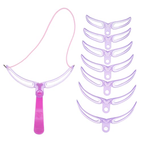 Lurrose Eyebrow Stamp Stencil Kit Eyebrow Stencils, Eyebrows Grooming Stencil Kit, 8 Styles Eyebrow Template with Handle Eyebrow Shaping Kit Reusable Styling Tool Makeup Set