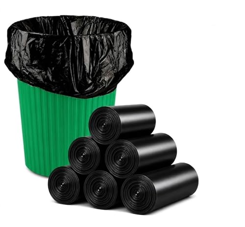 Image of Small Black Garbage Bags 17x19 Inch Trash Bags for Dry & Wet Waste, 210 Bags (7 Roll)