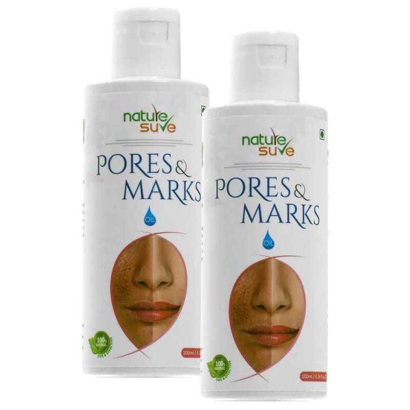 Nature Sure Pores and Marks Premium Facial Oil for Skin Pores, Stretch Marks and Fine Lines (Pack of 2, 100ml)