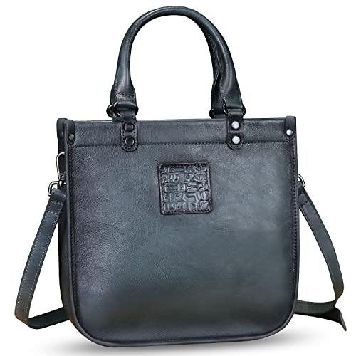 Image of Genuine Leather Handbags for Women Vintage Real Leather Fashion Tote Bag Shoulder Bag Crossbody Bag Satchel Purse