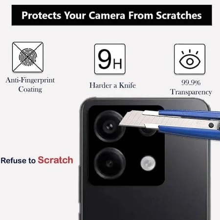 Image of ZARALA Glass Camera Lens Protector For Motorola Edge 60 Fusion 5G[9H Hardness] [6D Lens Protector ] [Easy Installation] Black