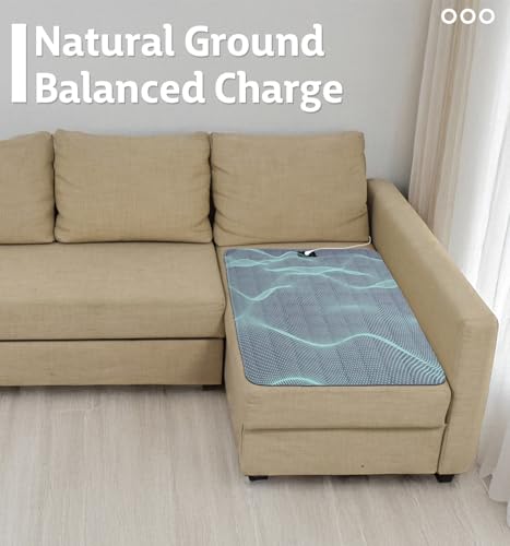Image of Grounding Mat for Bed Cotton Grounding Pad Silver Fiber Earth Connected Mat with 15ft Grounding Cord for Enhance Sleep Stress Relief Gray 23.6x34.1 Inch