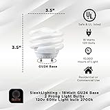 SLEEKLIGHTING 18Watt T2 Spiral CFL GU24 Base Puck Light Bulb 2700K 1170lm -UL Listed Compact Fluorescent -Warm White Light 4pack - Image 2
