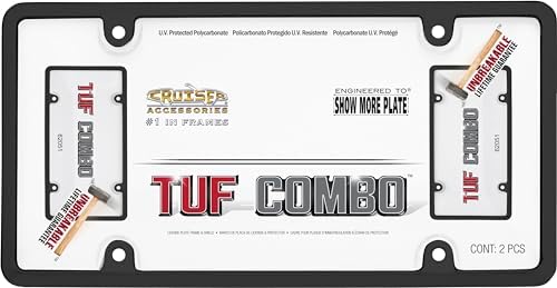 Cruiser Accessories 62051 Tuf Combo License Plate Frame, Black/Clear,1 Frame image 5